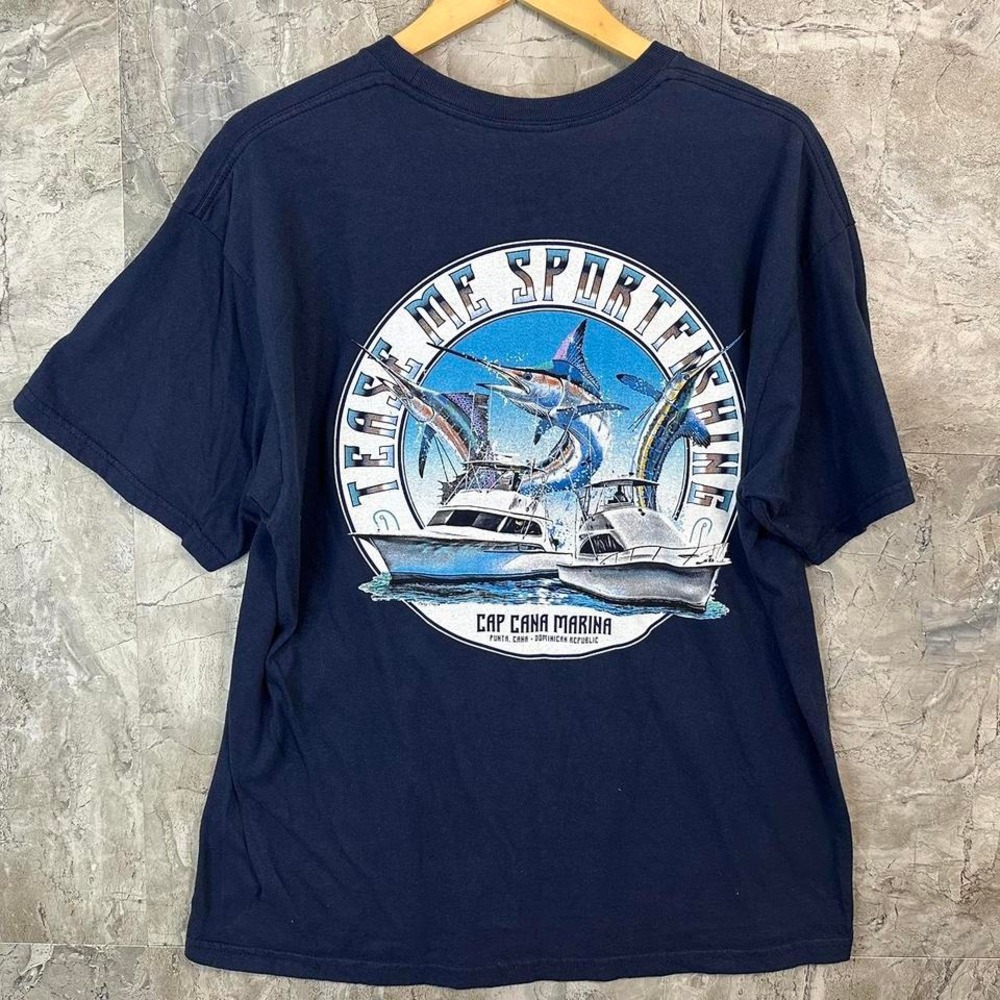 Blue and multi-coloured sport fishing tee Men's XL #fishinglife - Picture 4 of 5
